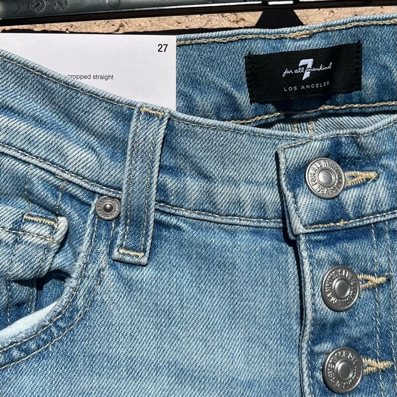 7 For All Mankind high waist cropped straight jeans - Picture 3 of 8
